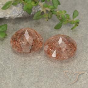 Pedras preciosas de Pedra do Sol rosa médio natural de 5.42 ct, Redondo, Translúcido