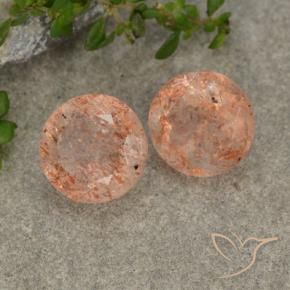 Pedras preciosas de Pedra do Sol Laranja Médio-Claro natural de 5.79 ct, Redondo, Translúcido
