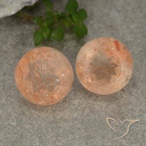 Pedras preciosas de Pedra do Sol Laranja Médio-Claro natural de 5.76 ct, Redondo, Translúcido