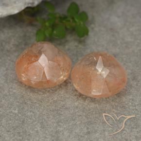 Pedras preciosas de Pedra do Sol Laranja Médio-Claro natural de 5.76 ct, Redondo, Translúcido