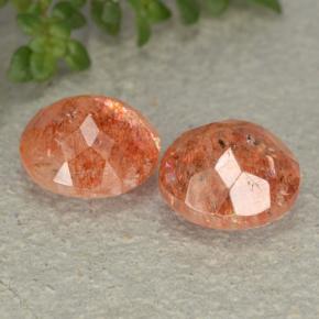 Pedras preciosas de pedra do sol laranja avermelhado natural de 5,17 ct, corte redondo, translúcido