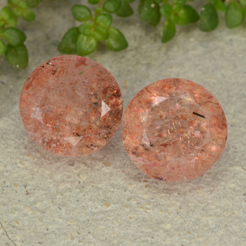 Pedras preciosas de pedra do sol laranja natural de 4,52 ct, corte redondo, translúcido