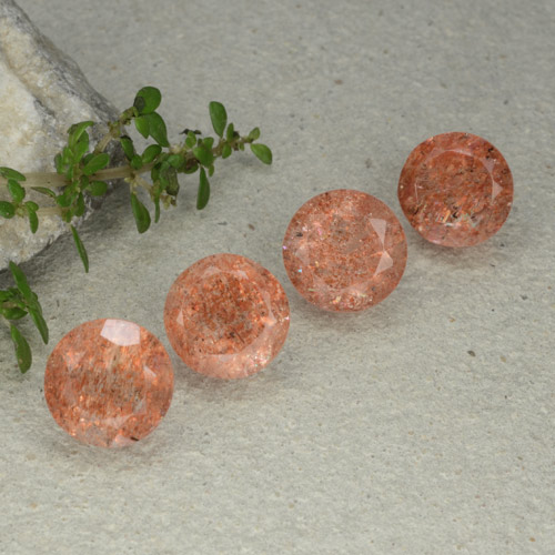 Pedras preciosas de pedra do sol laranja natural de 10,77 ct, corte redondo, translúcido