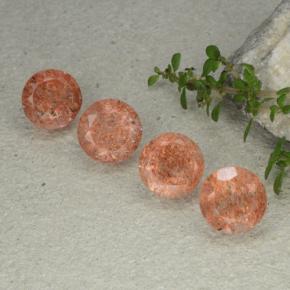 Pedras preciosas de pedra do sol laranja natural de 10,77 ct, corte redondo, translúcido