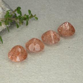 Pedras preciosas de pedra do sol laranja natural de 10,77 ct, corte redondo, translúcido