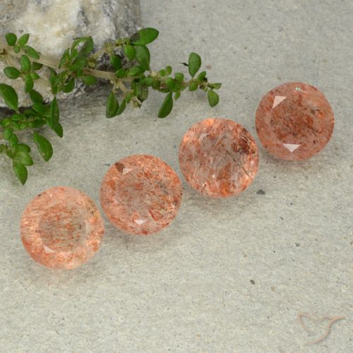 Pedras preciosas de pedra do sol laranja natural de 10,44 ct, corte redondo, translúcido