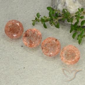 Pedras preciosas de pedra do sol laranja natural de 10,44 ct, corte redondo, translúcido