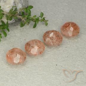 Pedras preciosas de pedra do sol laranja natural de 10,44 ct, corte redondo, translúcido
