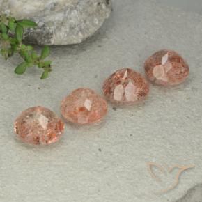Pedras preciosas de Pedra do Sol pêssego laranja natural de 10.18 ct, Redondo, Translúcido