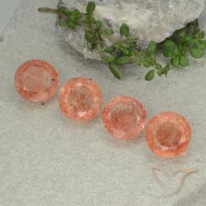 Pedras preciosas de Pedra do Sol Laranja Médio-Claro natural de 9.81 ct, Redondo, Translúcido