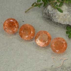 Pedras preciosas de Pedra do Sol Inhame Laranja natural de 9.18 ct, Redondo, Translúcido