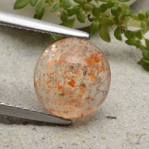 1.79ct Natural Laranja Tigre Claro Pedra do Sol, Redondo, Translúcido