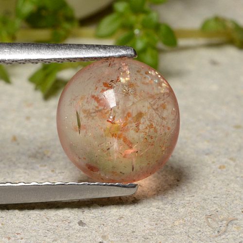 1.75ct Natural Laranja claro Pedra do Sol, Redondo, Translúcido