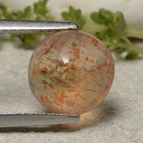 2.10ct Natural laranja avermelhado Pedra do Sol, Redondo, Translúcido