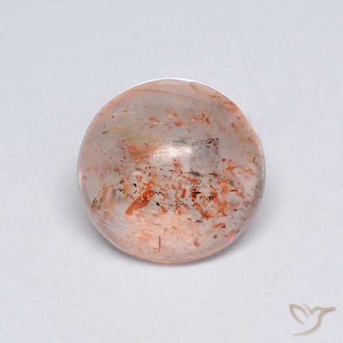 Pedra do Sol pêssego laranja Natural 2.13ct, Redondo, Transparente