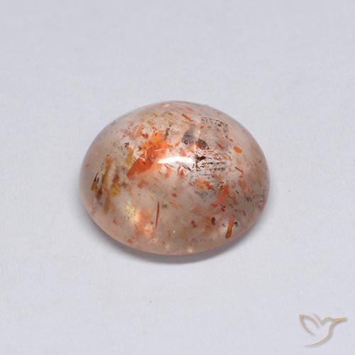 Pedra do Sol pêssego laranja Natural 2.13ct, Redondo, Transparente