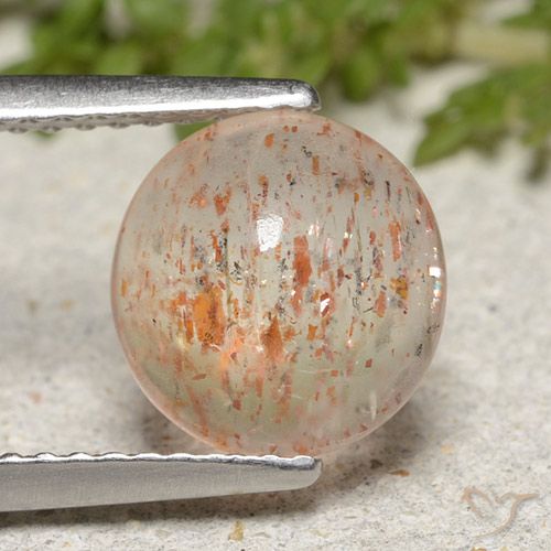 1.99ct Natural Laranja Branco Pedra do Sol, Redondo, Translúcido