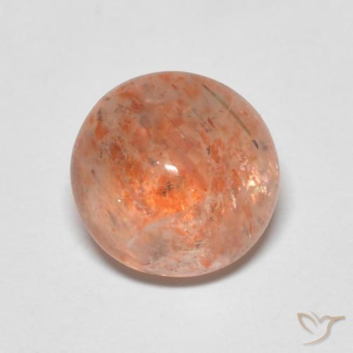 2.20ct Natural laranja avermelhado Pedra do Sol, Redondo, Translúcido