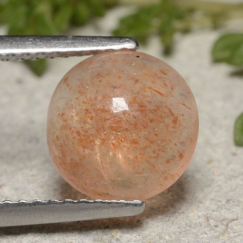 2.07ct Natural Laranja Tigre Claro Pedra do Sol, Redondo, Translúcido