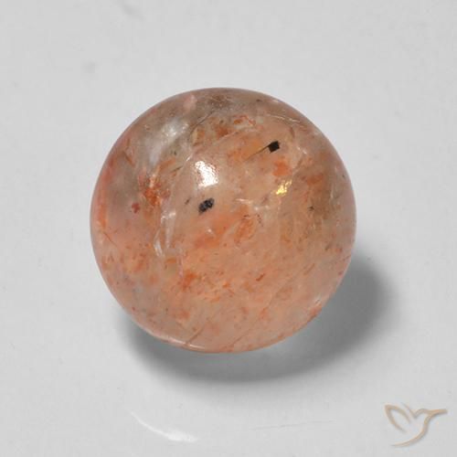 Pedra do Sol laranja avermelhado Natural 2.35ct, Redondo, Translúcido