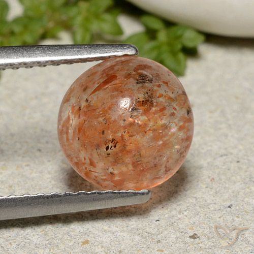 2.04ct Natural laranja avermelhado Pedra do Sol, Redondo, Translúcido