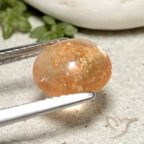 Pedra do Sol Laranja Melão Natural 1.85ct, Redondo, Translúcido