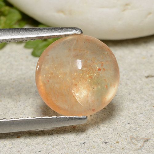2.05ct Natural Laranja Melão Pedra do Sol, Redondo, Translúcido