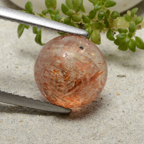 Pedra do Sol laranja quente Natural 2.65ct, Corte Redondo, Translúcido