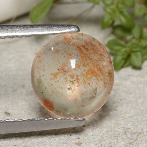 1.75ct Natural Laranja Tigre Claro Pedra do Sol, Redondo, Translúcido