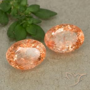 Pedras preciosas de Pedra do Sol Laranja Médio-Claro natural de 1.72 ct, oval, Translúcido
