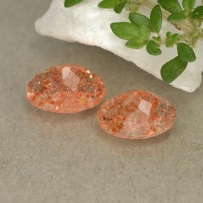 Pedras preciosas de pedra do sol laranja natural de 1,72 ct, corte oval, translúcido
