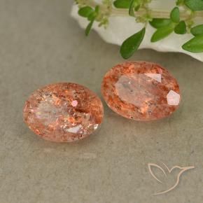 Pedras preciosas de Pedra do Sol Laranja Médio natural de 1.61 ct, oval, Translúcido