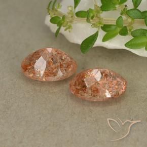 Pedras preciosas de Pedra do Sol Laranja Médio natural de 1.61 ct, oval, Translúcido