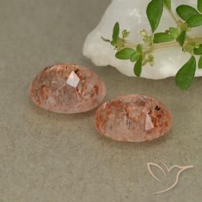Pedras preciosas de Pedra do Sol gengibre laranja natural de 1.72 ct, oval, Translúcido