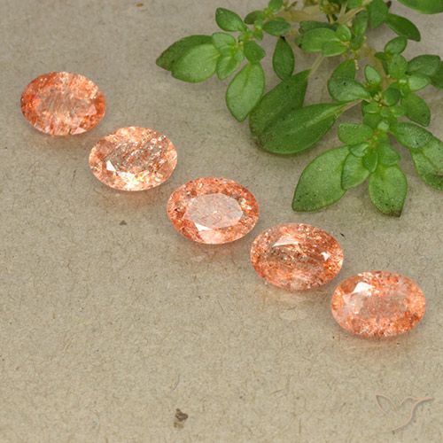 Pedras preciosas de pedra do sol laranja natural de 3,60 ct, corte oval, translúcido