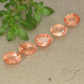 Pedras preciosas de pedra do sol laranja natural de 3,60 ct, corte oval, translúcido