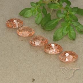 Pedras preciosas de pedra do sol laranja natural de 3,60 ct, corte oval, translúcido