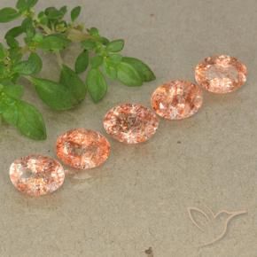 Pedras preciosas de Pedra do Sol Laranja Médio-Claro natural de 4.18 ct, oval, Translúcido