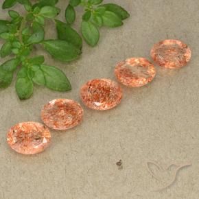 Pedras preciosas de Pedra do Sol Laranja Médio-Claro natural de 3.24 ct, oval, Translúcido