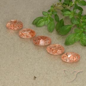 Pedras preciosas de Pedra do Sol Laranja Médio-Claro natural de 3.24 ct, oval, Translúcido