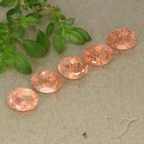 Pedras preciosas de Pedra do Sol Laranja Médio-Claro natural de 3.72 ct, oval, Translúcido