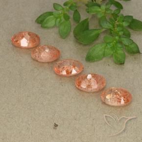 Pedras preciosas de Pedra do Sol Laranja Médio-Claro natural de 3.72 ct, oval, Translúcido