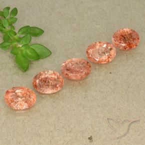 Pedras preciosas de Pedra do Sol Laranja Médio-Claro natural de 3.73 ct, oval, Translúcido