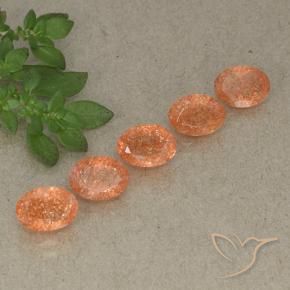 Pedras preciosas de Pedra do Sol Laranja Médio natural de 4.20 ct, oval, Translúcido