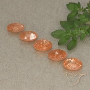 Pedras preciosas de Pedra do Sol Laranja Médio natural de 4.20 ct, oval, Translúcido