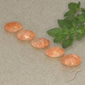 Pedras preciosas de Pedra do Sol Laranja Médio-Claro natural de 3.75 ct, oval, Translúcido