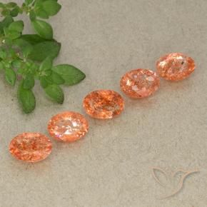 Pedras preciosas de Pedra do Sol Laranja Médio natural de 3.17 ct, oval, Translúcido