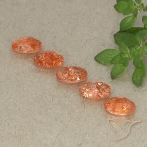 Pedras preciosas de Pedra do Sol Laranja Médio natural de 3.17 ct, oval, Translúcido