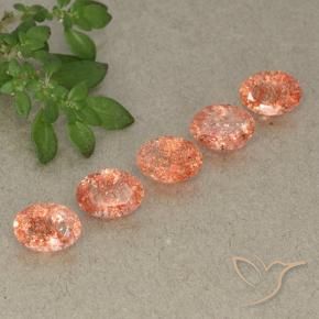 Pedras preciosas de Pedra do Sol Laranja Médio natural de 4.00 ct, oval, Translúcido