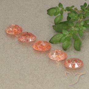 Pedras preciosas de Pedra do Sol Laranja Médio natural de 4.00 ct, oval, Translúcido